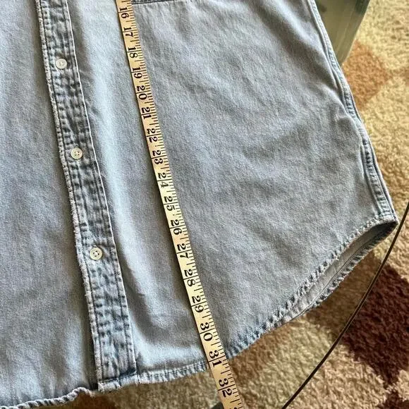 Vintage 90s Harley-Davidson Denim Shirt | Distressed Grunge Wash | Size L - Picture 8 of 8